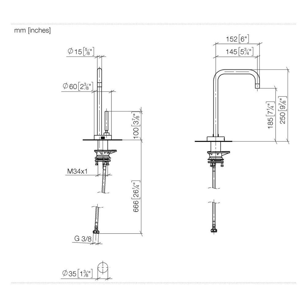Dornbracht Kaltwasser-Armatur Meta Square, Ausladung 145mm, max. 3,8l/min, Dark... DORNBRACHT-17872861-99 4099477380100 (Abb. 4)