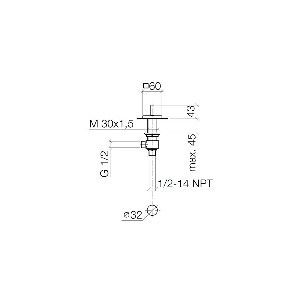 Dornbracht Seitenventil Mem, eckig, linksschließend, warm, Rosette 60x60mm, Cha... DORNBRACHT-20000783-47 4099477090856 (Abb. 4)