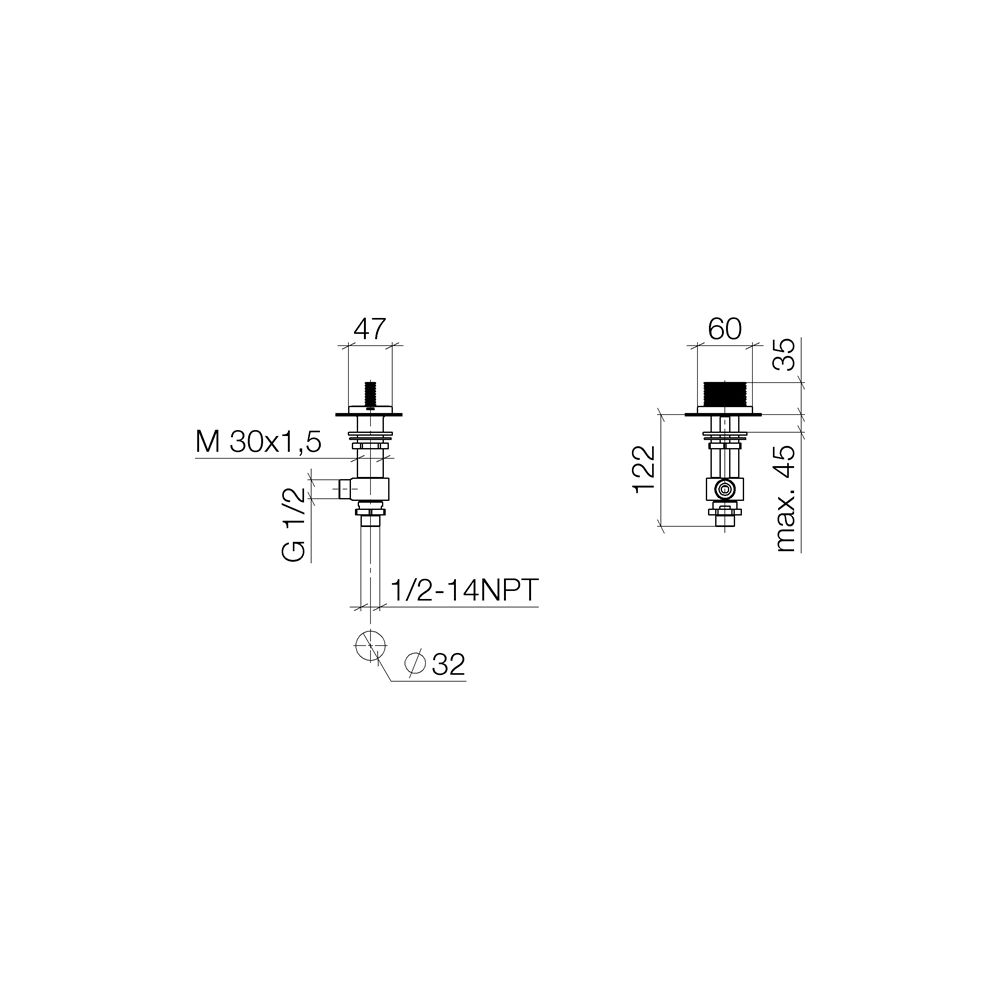 Dornbracht CL.1 Seitenventil linksschließend 20006706 chrom... DORNBRACHT-20006706-00 4029011705304 (Abb. 4)