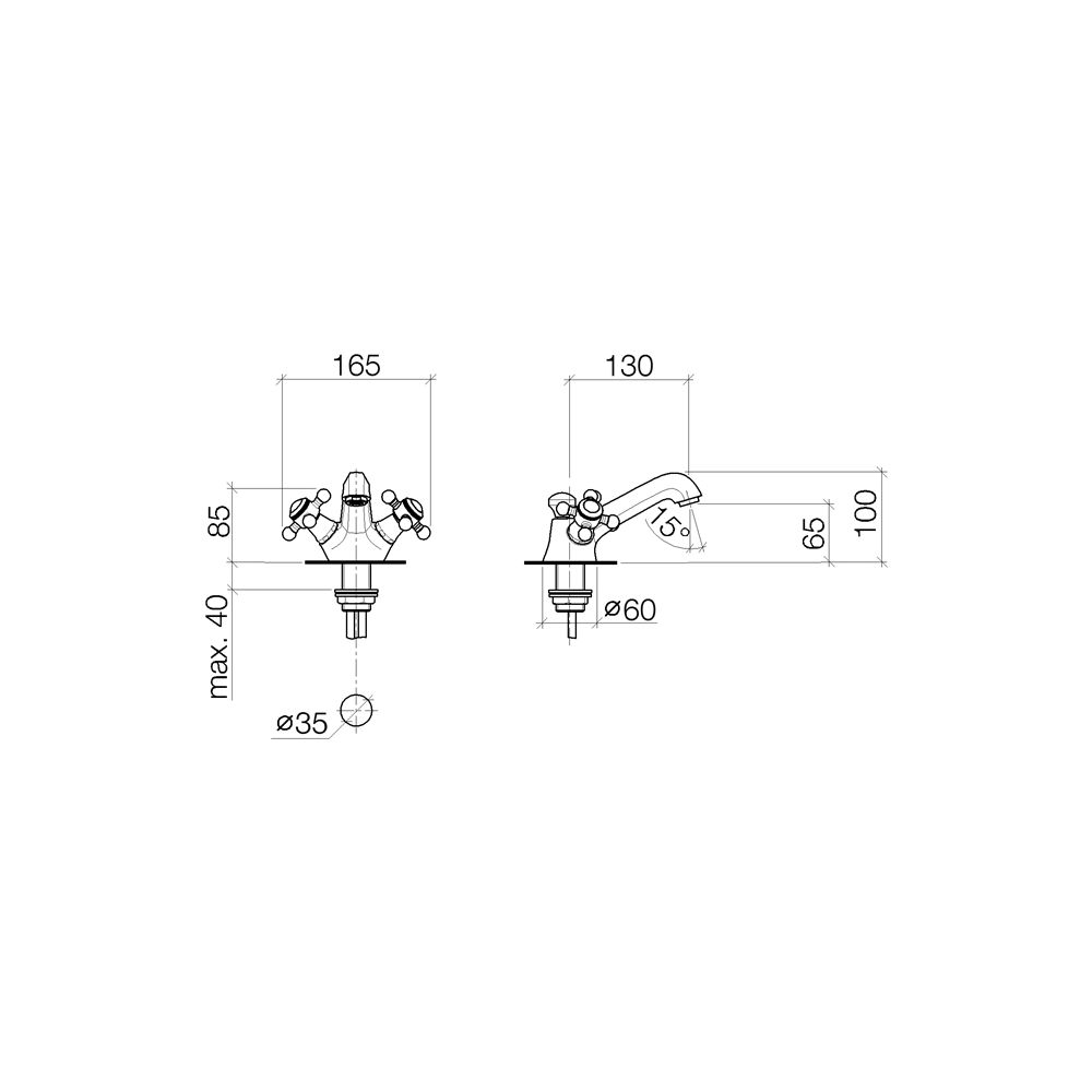 Dornbracht Waschtisch-Einlochbatterie Madison mit Ablaufgarnitur, Ausladung 130... DORNBRACHT-22500360-06 4029011197321 (Abb. 4)