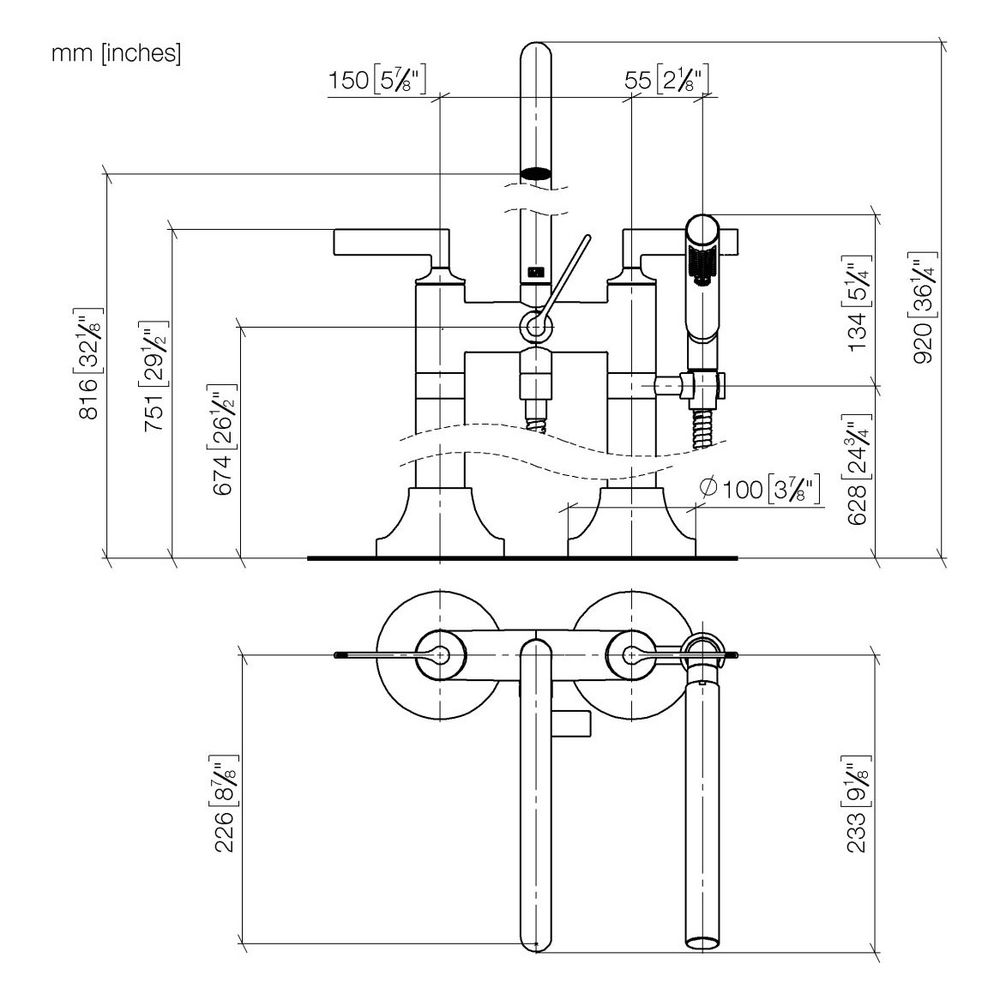 Dornbracht Wannen-Zweilochbatterie Vaia freistehend mit Handbrausegarnitur, 221... DORNBRACHT-25943819-43 4099477463681 (Abb. 4)