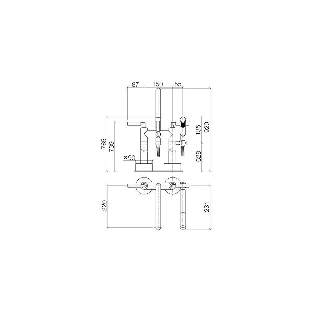 Dornbracht Wannen-Zweilochbatterie Tara, freistehend, Handbr., schwenkbar, 220m... DORNBRACHT-25943882-93 4029011943928 (Abb. 4)