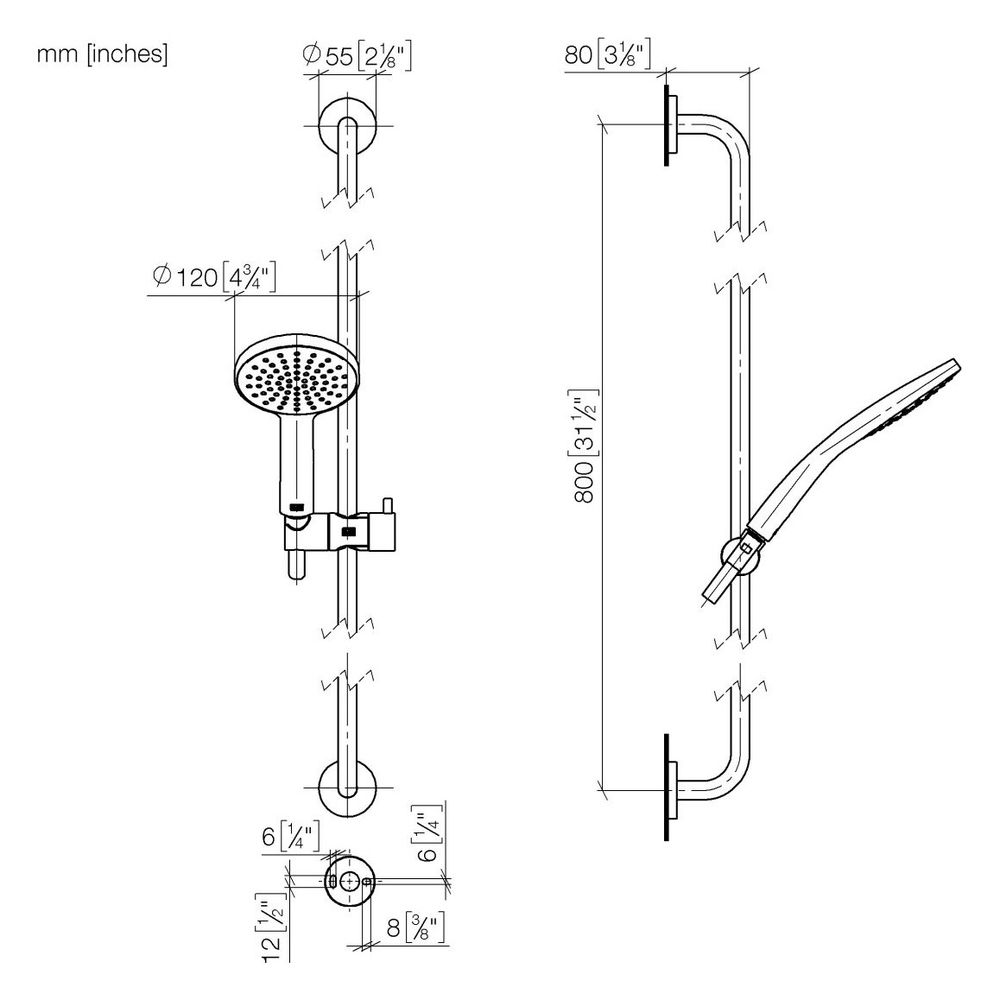 Dornbracht Duschgarnitur für Meta Brausekopf 120mm Schlauch 1750mm Wandrohr mit... DORNBRACHT-26411625-27 4099477413211 (Abb. 4)