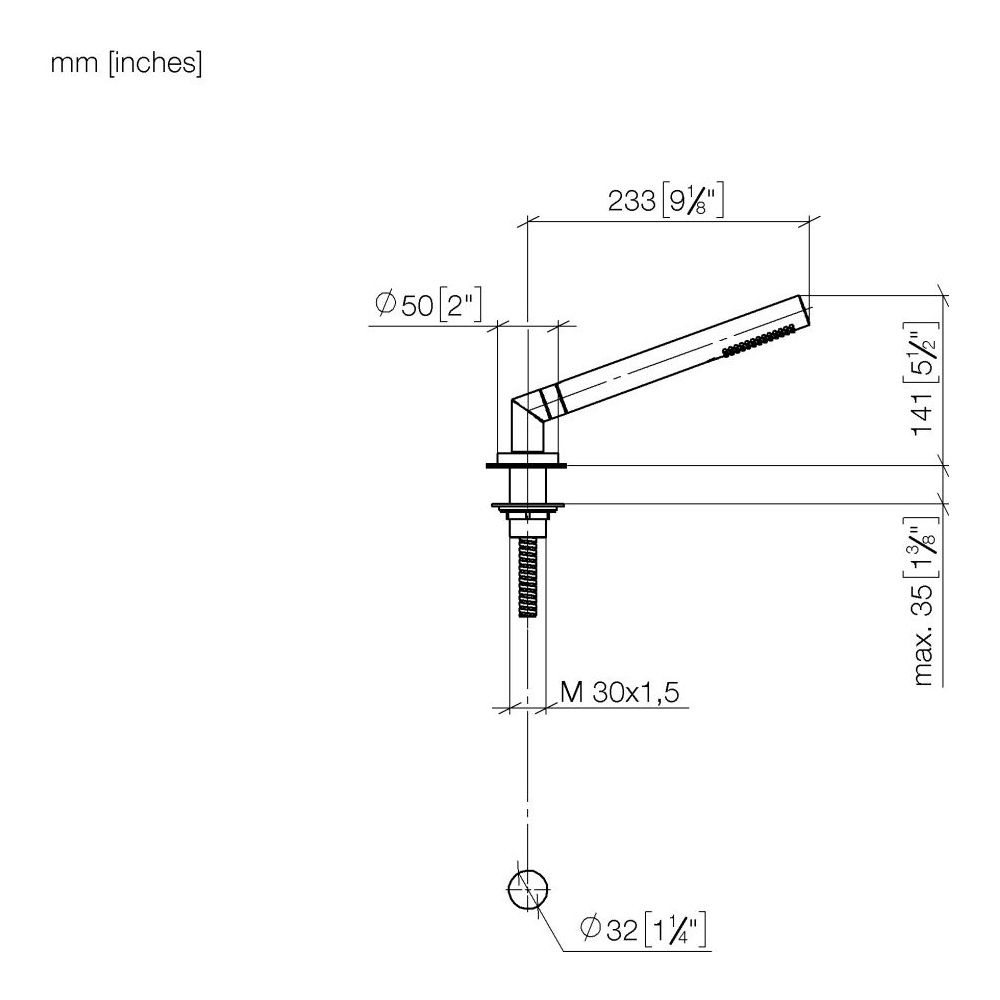 Dornbracht Schlauchbrausegarnitur Symetrics für Wannenr., D 50mm, 32mm Metallsc... DORNBRACHT-27702979-39 4099477347332 (Abb. 4)