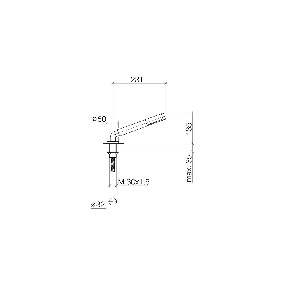 Dornbracht Schlauchbrausegarnitur Symetrics für Wannenrandmontage, D 50mm, 32mm... DORNBRACHT-27702979-93 4029011944130 (Abb. 4)