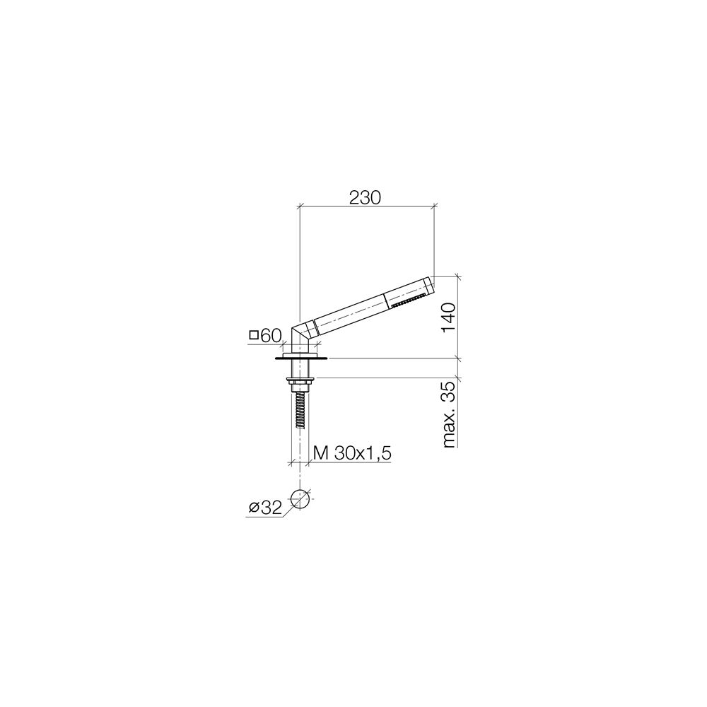 Dornbracht Schlauchbrausegarnitur Symetrics für Wannenrandm., 60x60mm, 32mm Met... DORNBRACHT-27702980-47 4099477091457 (Abb. 4)