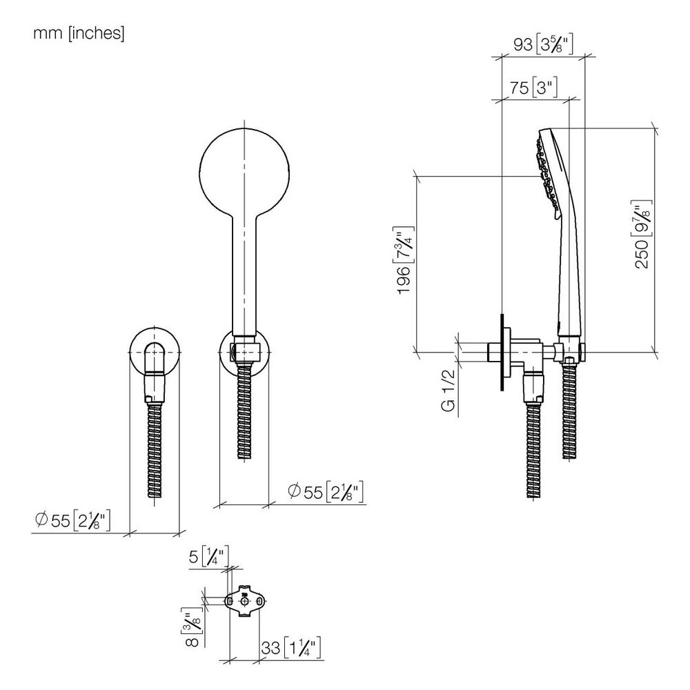 Dornbracht Schlauchbrausegarnitur Tara, Einzelrosetten, 1250mm, G 1/2", 15l/min... DORNBRACHT-27803892-39 4099477347448 (Abb. 4)