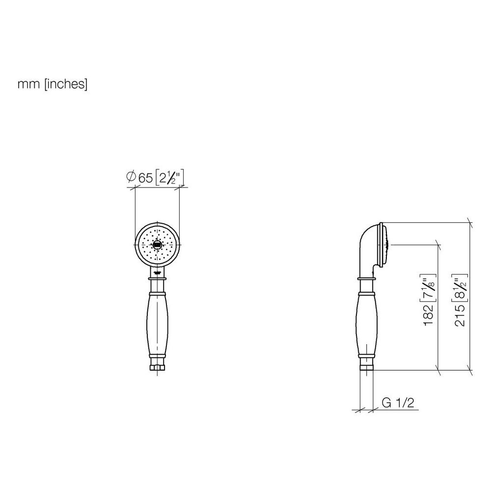 Dornbracht Metall-Handbrause Madison 6,8l/min mit Porzellangriff Weiß FlowR... DORNBRACHT-28002970-420010 4099477288642 (Abb. 2)