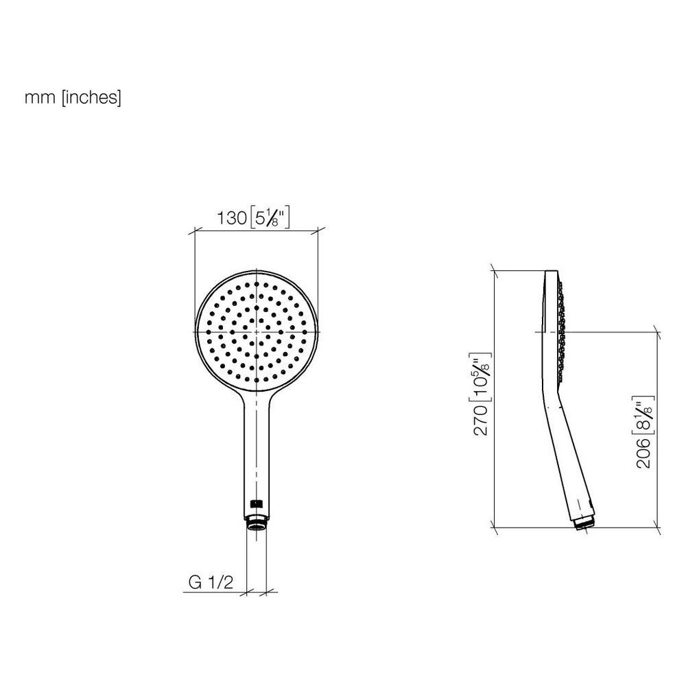Dornbracht Handbrause 130mm 15l/min G 1/2", Gold gebürstet PVD, 28017979-37... DORNBRACHT-28017979-37 4099477434445 (Abb. 4)
