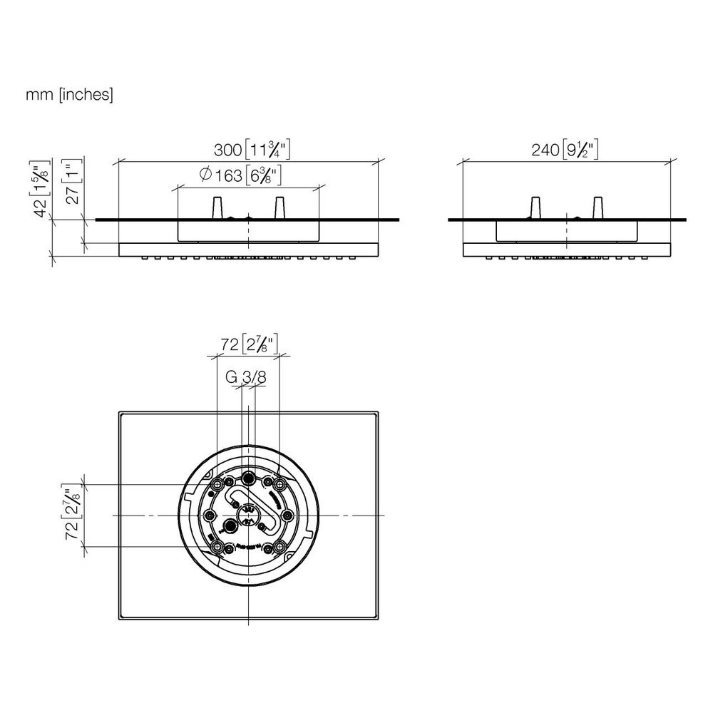 Dornbracht Regenbrause Symetrics für Deckenanbindung 300x240mm 12l/min 6l/min, ... DORNBRACHT-28041980-27 4099477210094 (Abb. 4)