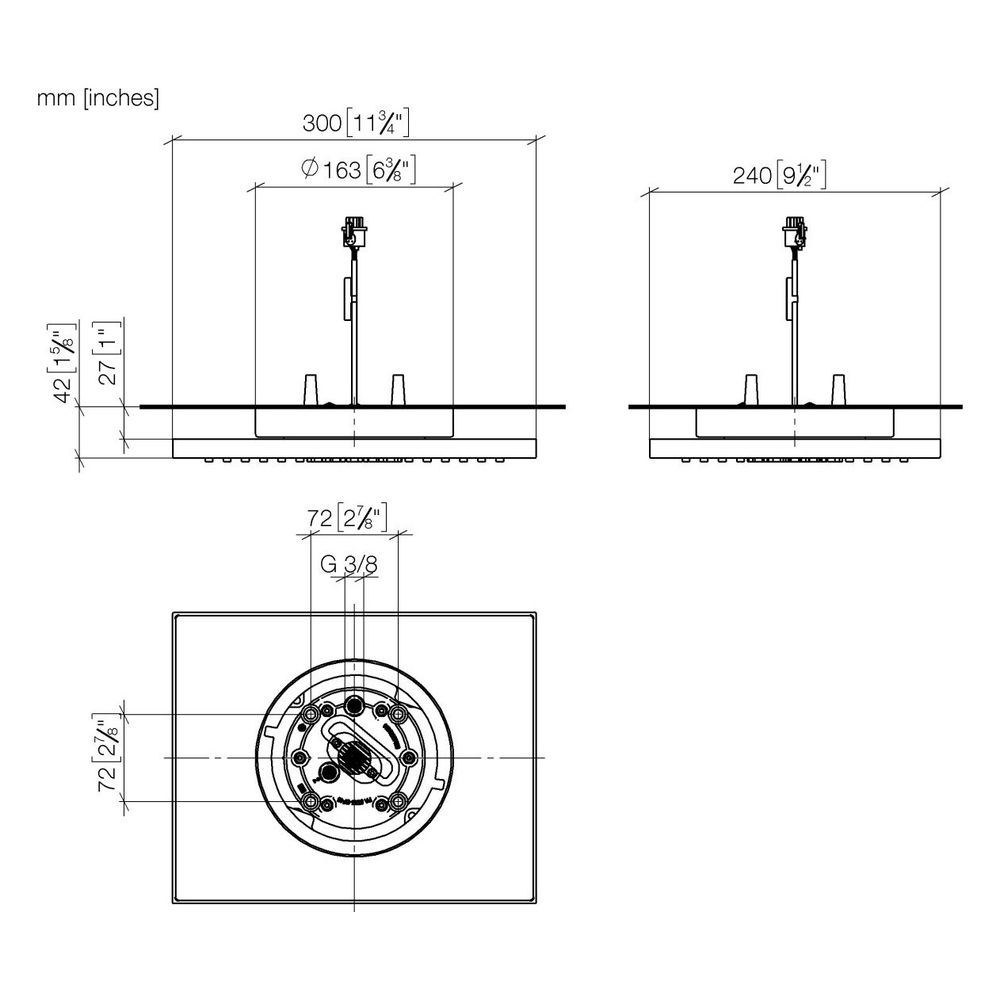 Dornbracht Regenbrause Symetrics für Deckenanbindung mit Licht Metall 300x240mm... DORNBRACHT-28042980-37 4099477434766 (Abb. 4)