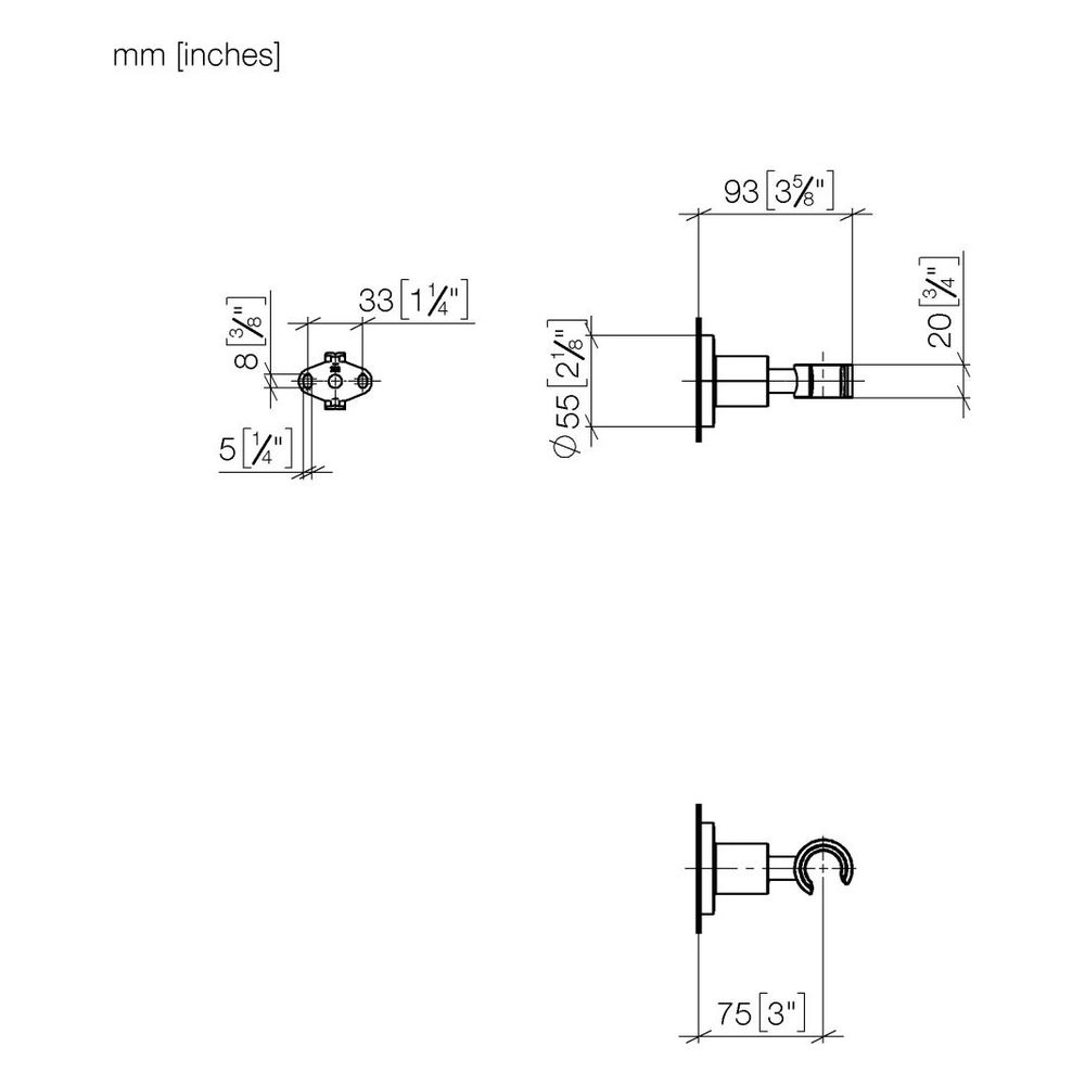 Dornbracht Brausehalter Tara, Rosette 55mm, Dark Bronze gebürstet (PVD)... DORNBRACHT-28050892-43 4099477464718 (Abb. 4)