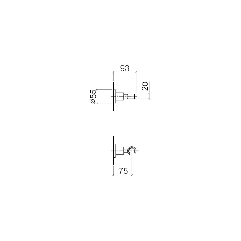 Dornbracht Brausehalter Tara, Rosette 55mm, Chrom gebürstet... DORNBRACHT-28050892-93 4029011950087 (Abb. 2)