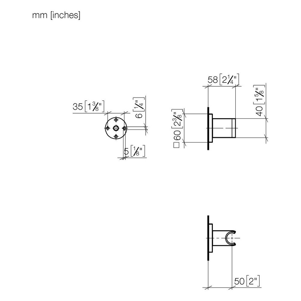 Dornbracht Brausehalter Symetrics Rosette 60x60mm, Light Gold gebürstet, 280509... DORNBRACHT-28050980-27 4099477208299 (Abb. 2)