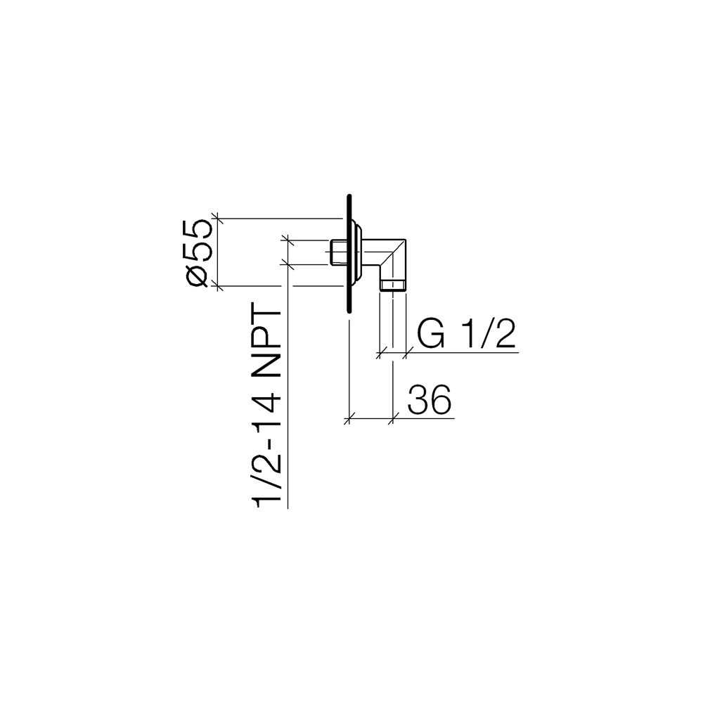 Dornbracht Wandanschlussbogen Madison G 1/2" Rosette 55mm, Messing 23kt Gold... DORNBRACHT-28450410-09 4029011237768 (Abb. 4)