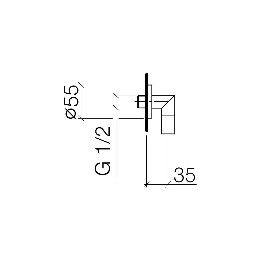 Dornbracht Wandanschlussbogen Meta Brauseabgang G 3/8" Rosette Durchmesser 55mm... DORNBRACHT-28450625-27 4099477187532 (Abb. 4)