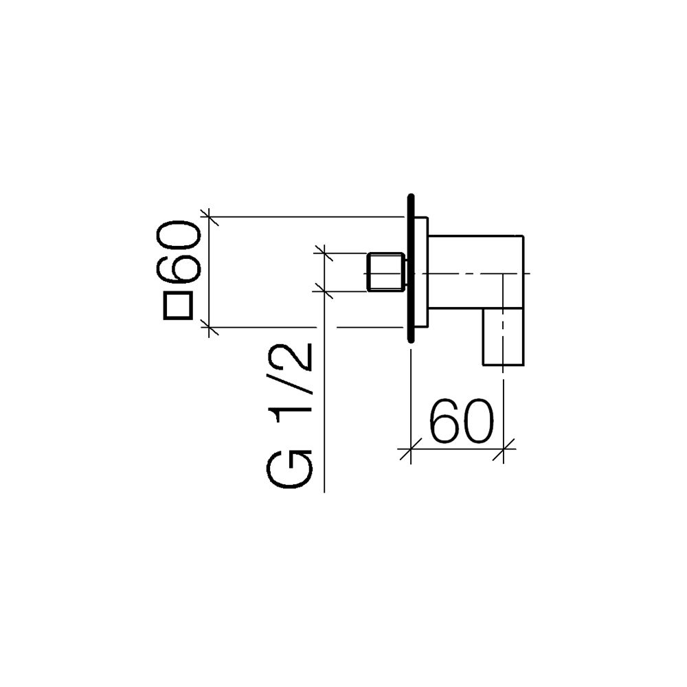 Dornbracht Wandanschlussbogen Symetrics Rosette 60x60mm Anschluss G 1/2", Dark ... DORNBRACHT-28450980-19 4099477074108 (Abb. 4)