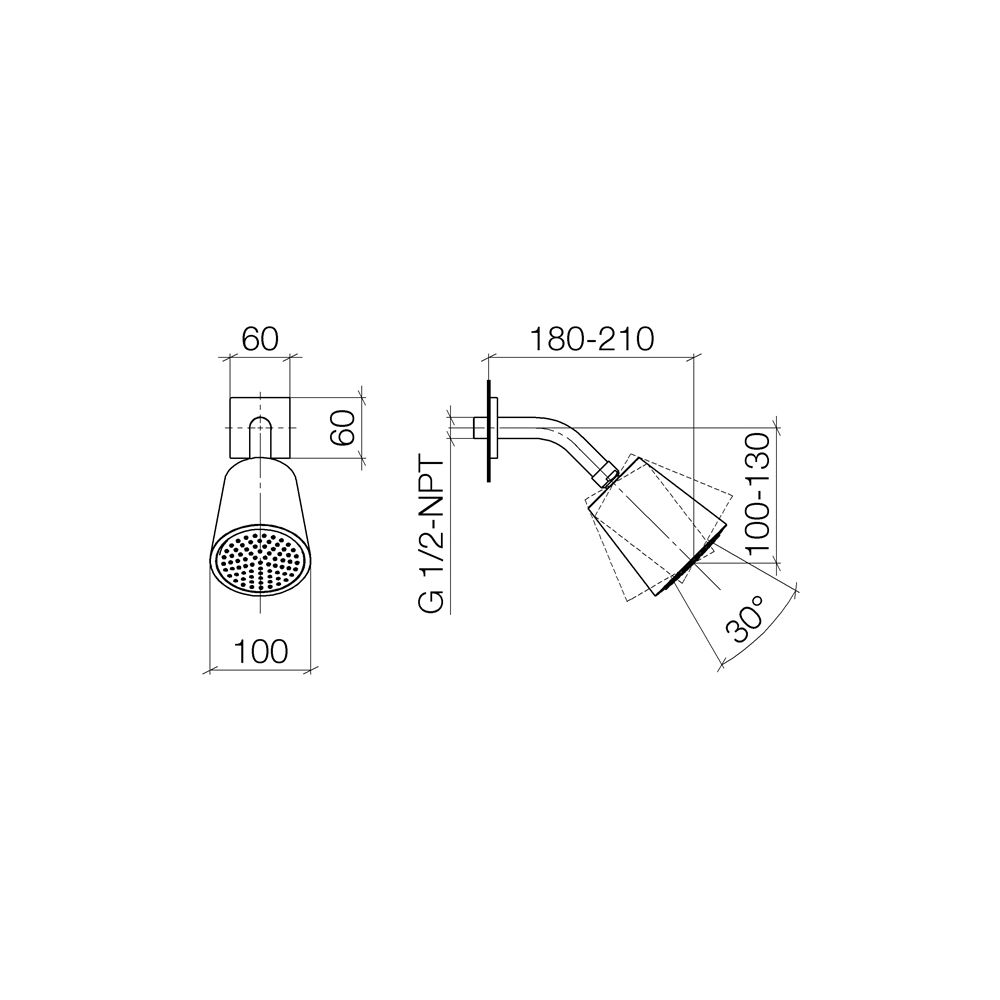Dornbracht Kopfbrause IMO Ausladung 180-210mm Brausekopf 100mm 7l/min Anschluss... DORNBRACHT-28504670-19 4099477074122 (Abb. 4)