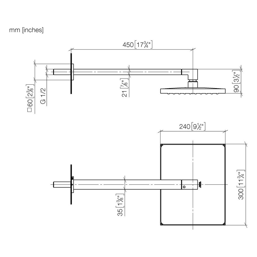 Dornbracht Regenbrause Symetrics mit Wandanbindung 300x240mm 14l/min, Gold gebü... DORNBRACHT-28761980-37 4099477541563 (Abb. 2)