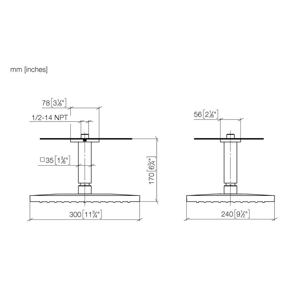 Dornbracht Regenbrause mit Deckenanbindung FlowReduce 300x240mm 6,8l/min G 1/2"... DORNBRACHT-28770710-06 4099477492896 (Abb. 4)