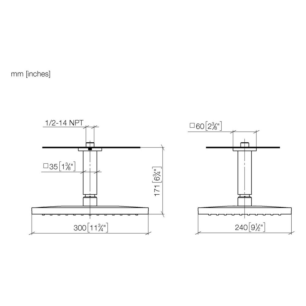 Dornbracht Regenbrause Symetrics mit Deckenanbindung FlowReduce 300x240mm 6,8l/... DORNBRACHT-28770980-00 4099477470665 (Abb. 4)