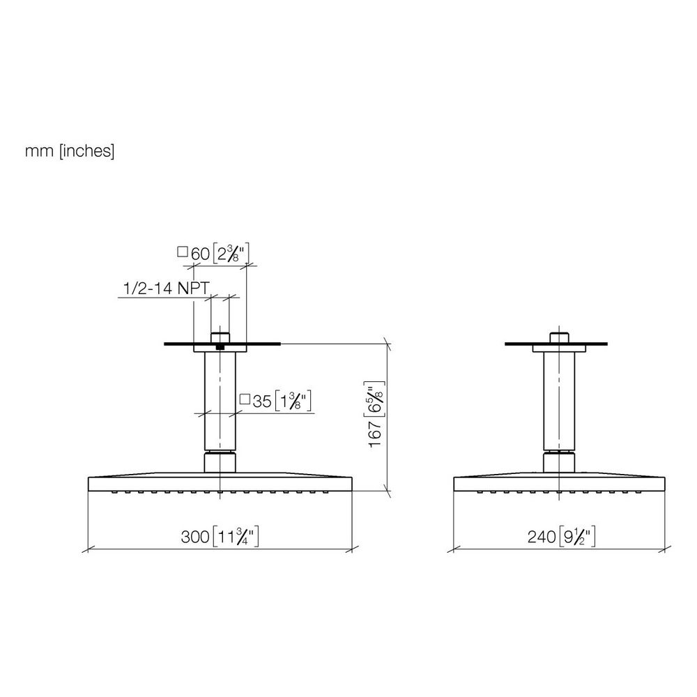 Dornbracht Regenbrause Symetrics mit Deckenanbindung 300x240mm 20l/min, Light G... DORNBRACHT-28775980-27 4099477208749 (Abb. 4)