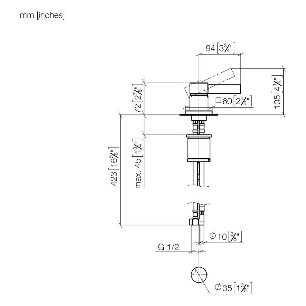 Dornbracht Waschtisch-Einhandbatterie Mem, starrer Auslauf, Bronze gebürstet PV... DORNBRACHT-29210782-42 4099477289366 (Abb. 4)