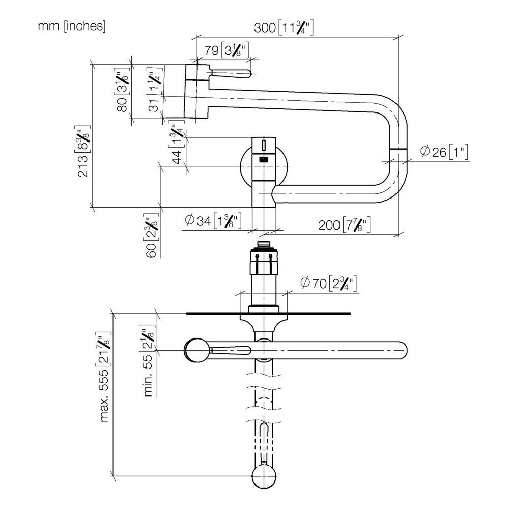 Dornbracht Kaltwasserventil Pot Filler Vaia schwenkbar, Ausladung 500mm, 5,7l/m... DORNBRACHT-30805809-00 4099477152578 (Abb. 5)