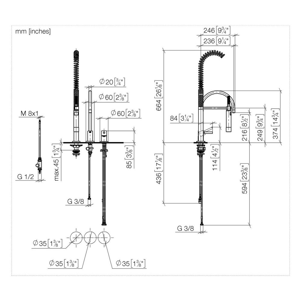 Dornbracht Zweilochbatterie Tara mit Einzelrosetten, schwenkbar, Ausladung 236m... DORNBRACHT-32816888-28 4099477241630 (Abb. 4)