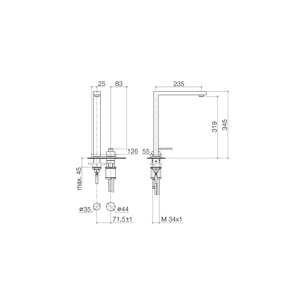 Dornbracht Lot Zweilochbatterie mit Abdeckplatte 32843680 platin... DORNBRACHT-32843680-08 4029011894206 (Abb. 4)