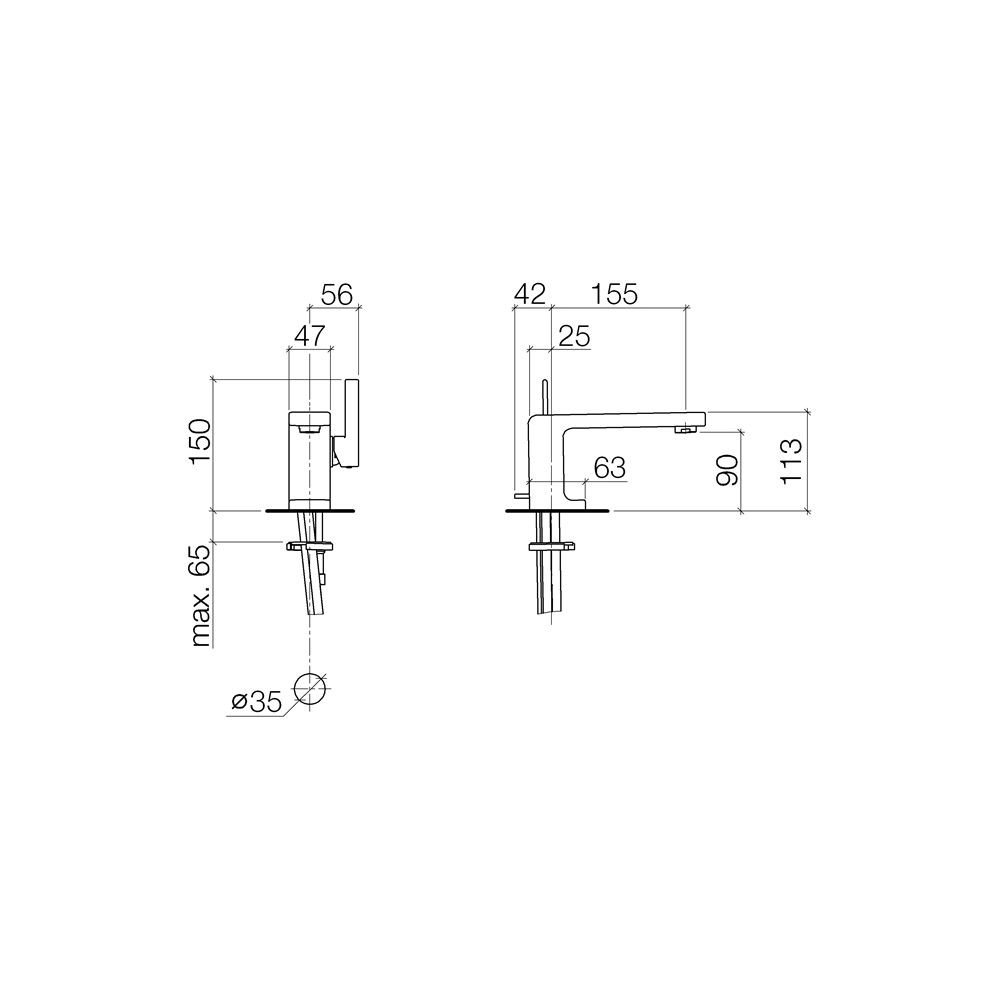 Dornbracht Waschtisch-Einhandbatterie Lulu mit Ablaufgarnitur Ausladung 155mm 7... DORNBRACHT-33500710-00 4029011437458 (Abb. 4)