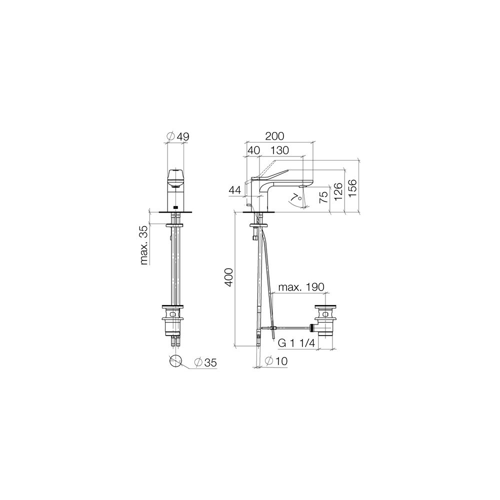 Dornbracht Waschtisch-Einhandbatterie Lissé starrer Auslauf 130mm, 5,7l/min, Da... DORNBRACHT-33500845-99 4099477238388 (Abb. 4)