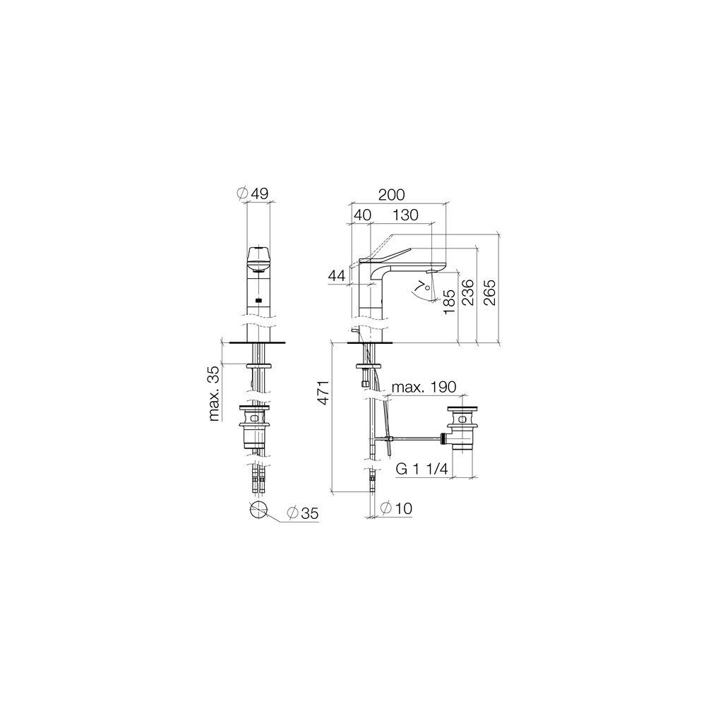 Dornbracht Waschtisch-Einhandbatterie Lissé starrer Auslauf 130mm mit erhöhtem ... DORNBRACHT-33506845-33 4029011984013 (Abb. 4)