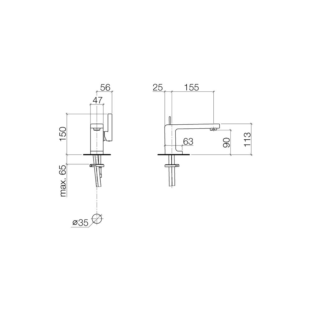 Dornbracht Waschtisch-Einhandbatterie Lulu ohne Ablaufgarnitur Ausladung 155mm ... DORNBRACHT-33521710-06 4029011483257 (Abb. 4)