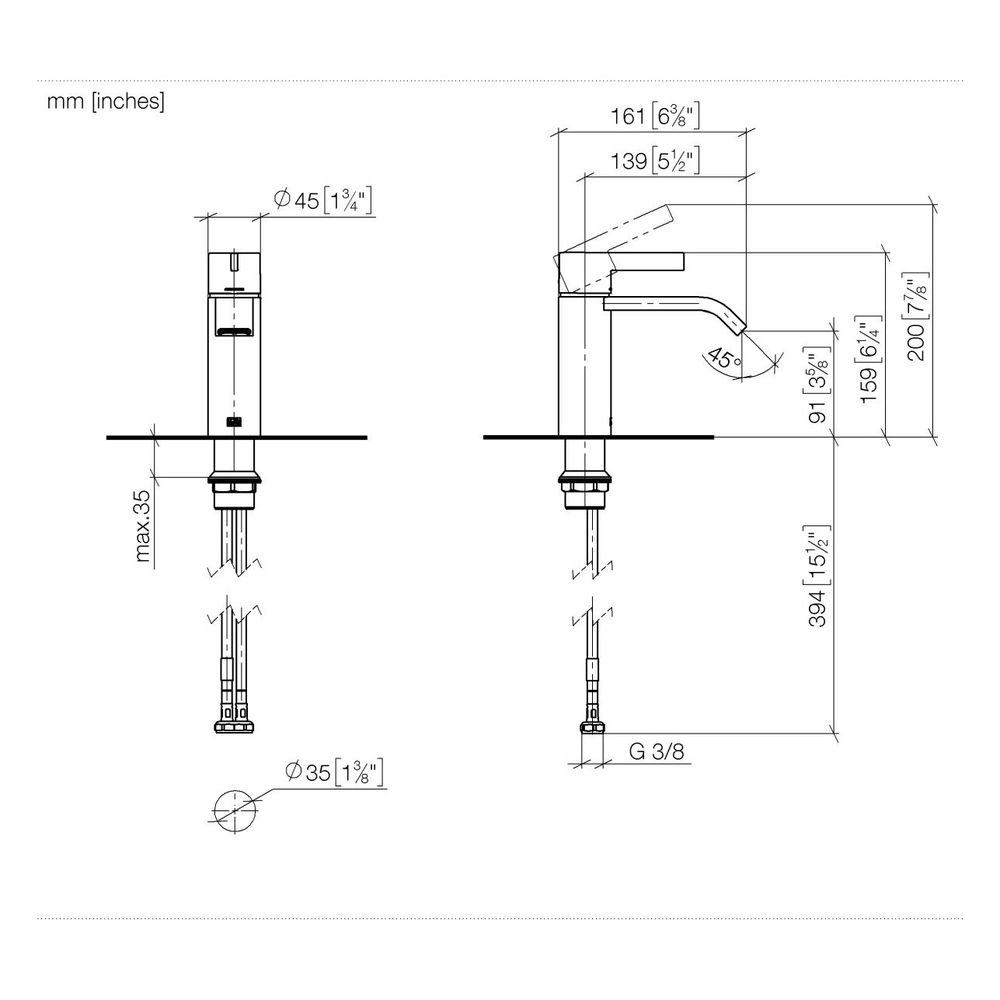 Dornbracht Waschtisch-Einhandbatterie IMO starrer Auslauf 135mm, 4,5l/min, Ligh... DORNBRACHT-33522671-27 4099477384726 (Abb. 4)