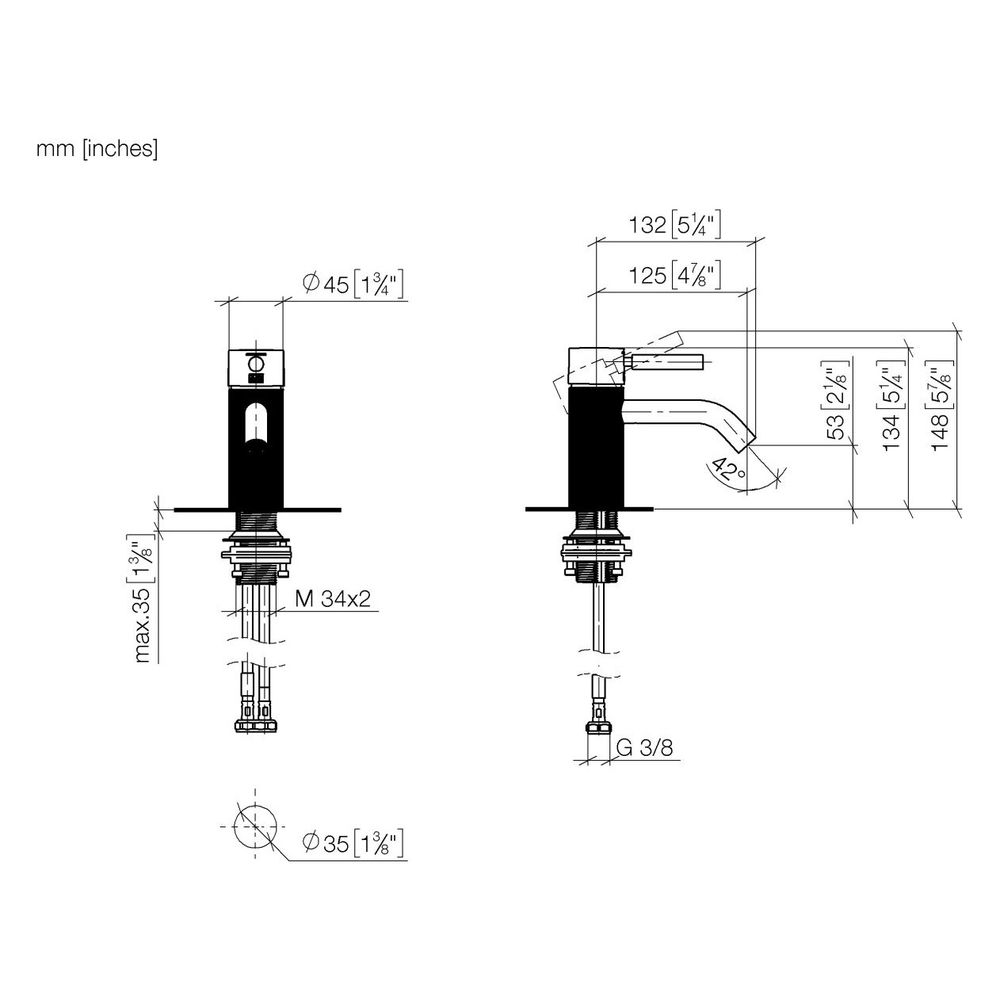 Dornbracht Waschtisch-Einhandbatterie Meta o. Ablaufg., Ausladung 125mm, linear... DORNBRACHT-33529660-00 4099477011509 (Abb. 4)