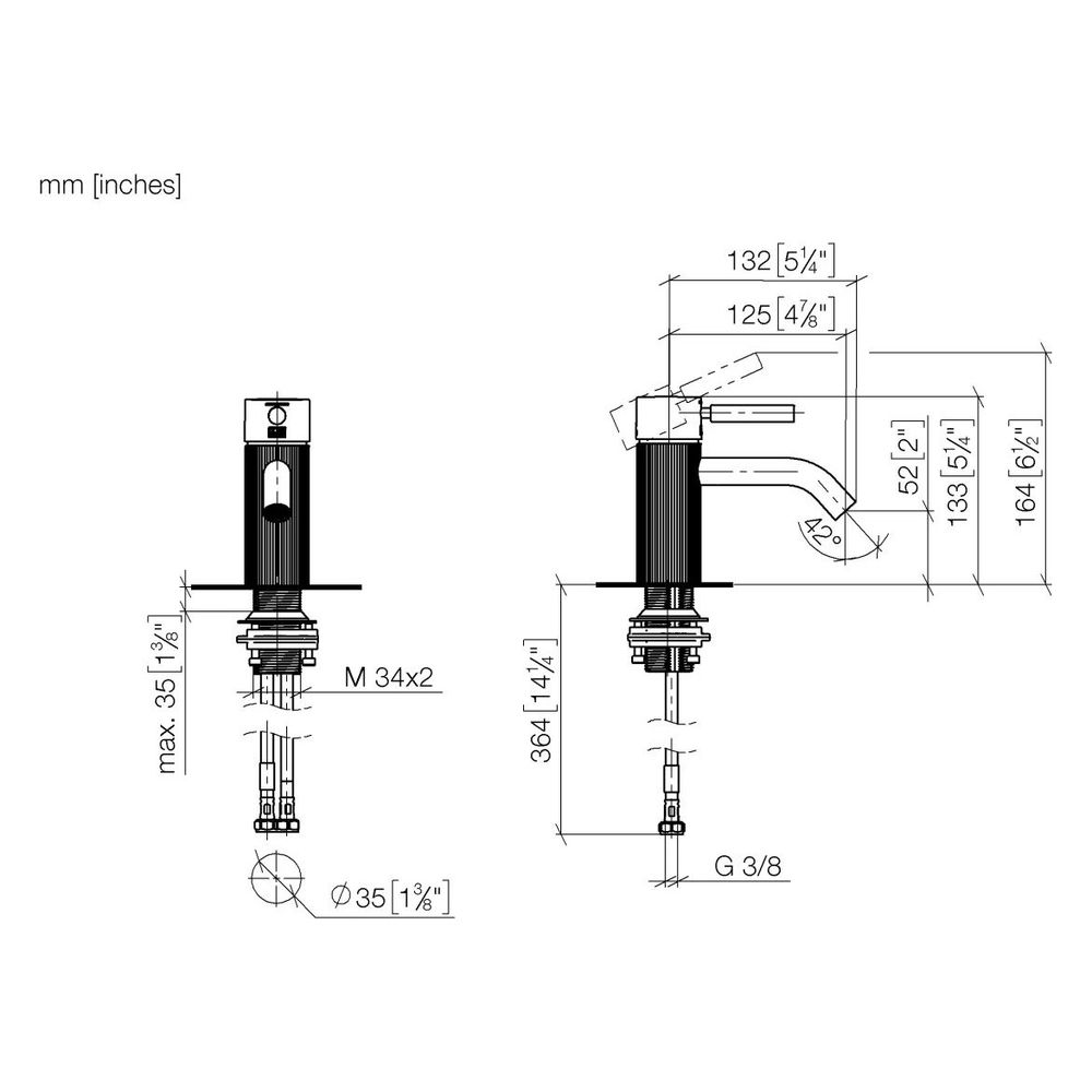 Dornbracht Waschtisch-Einhandbatterie Meta o. Ablaufg., 125mm, facettierte Stru... DORNBRACHT-33530660-39 4099477348957 (Abb. 4)