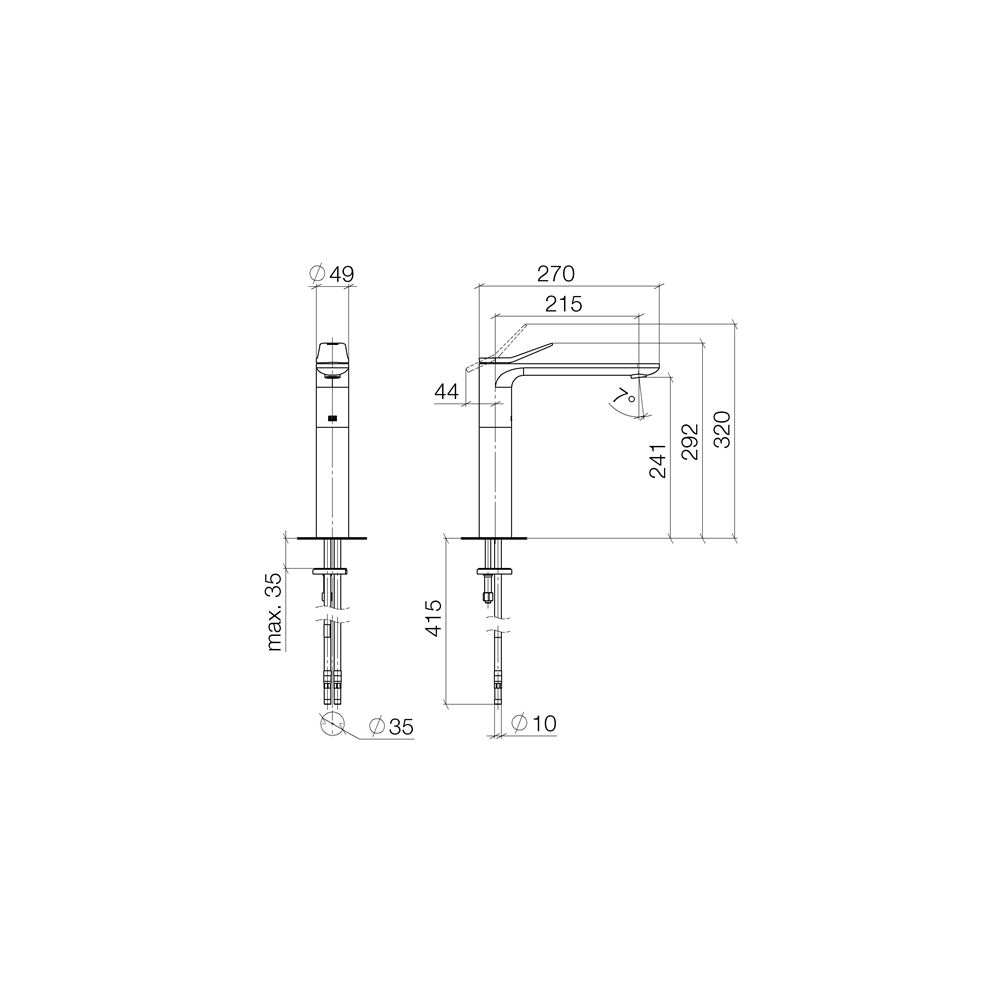 Dornbracht Waschtisch-Einhandbatterie Lissé o. Ablaufg. starrer Auslauf 215mm, ... DORNBRACHT-33537845-19 4099477128948 (Abb. 4)