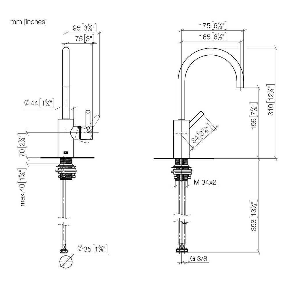 Dornbracht Waschtisch-Einhandbatterie Meta o. Ablaufg., Ausladung 165mm, schwen... DORNBRACHT-33565661-37 4099477437231 (Abb. 4)