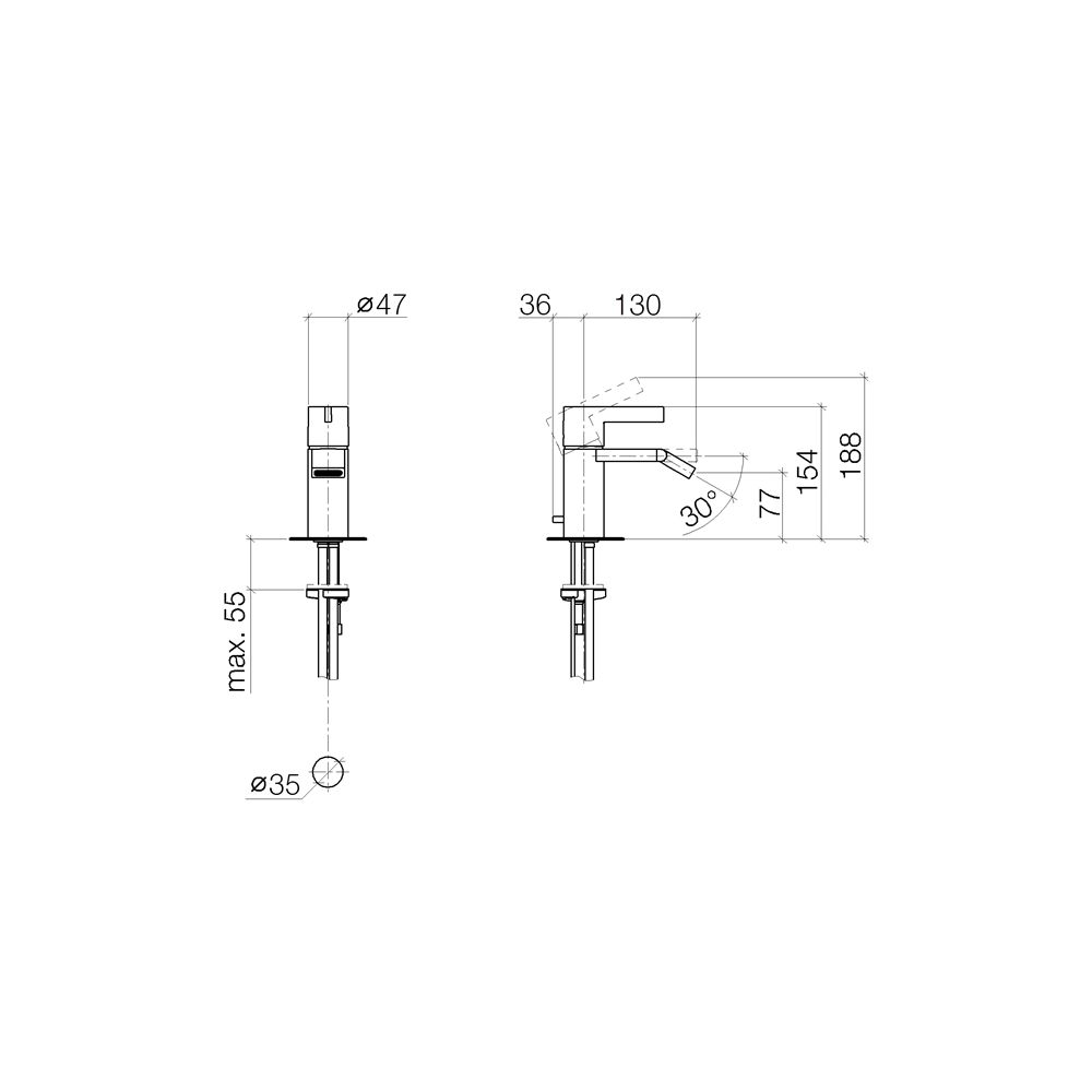 Dornbracht IMO Bidet-Einhandmischer mit Ablaufgarnitur Serienspezifisch 3360067... DORNBRACHT-33600670-08 4029011894077 (Abb. 4)