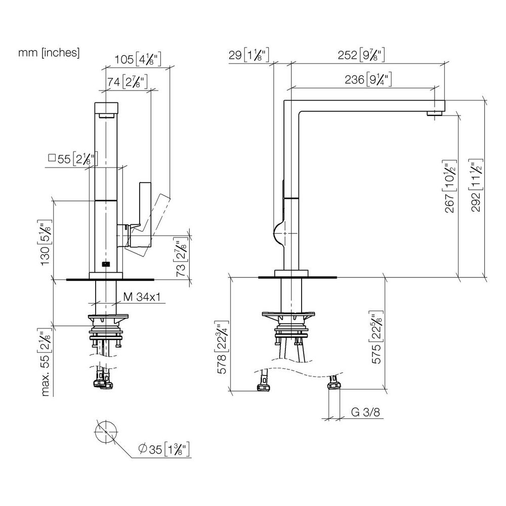 Dornbracht Einhebelmischer Lot schwenkbarer Auslauf 236mm, 8l/min, Chrom... DORNBRACHT-33800680-00 4099477122762 (Abb. 4)