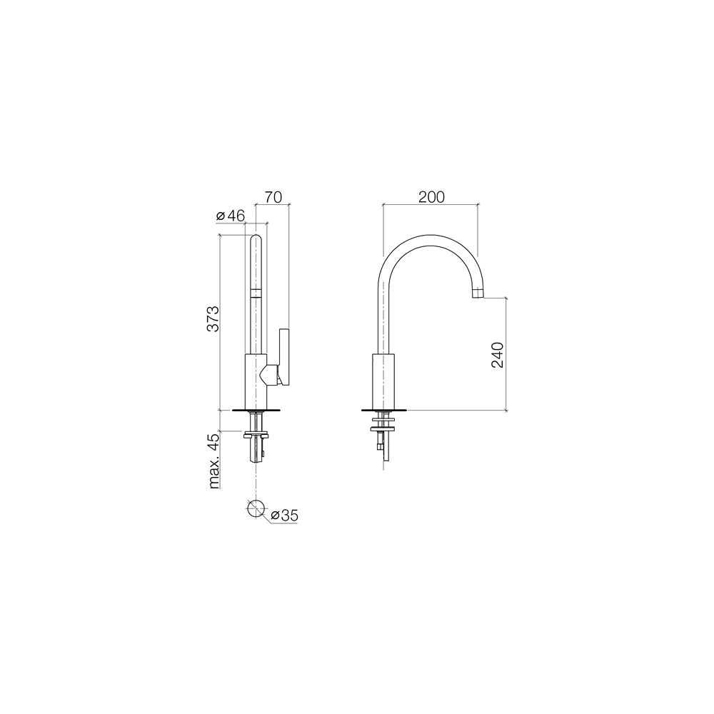 Dornbracht Einhebelmischer Tara Ultra schwenkbar, Ausladung 201mm, max. 8l/min,... DORNBRACHT-33800875-33 4029011957369 (Abb. 4)