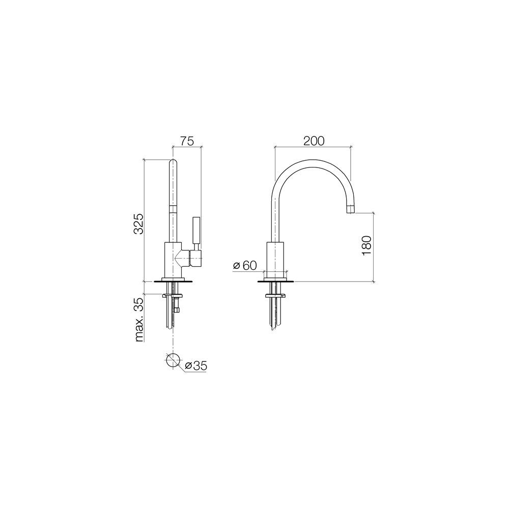Dornbracht Einhebelmischer Tara Classic schwenkbar, Ausladung 201mm, max. 7l/mi... DORNBRACHT-33800888-93 4029011984235 (Abb. 4)