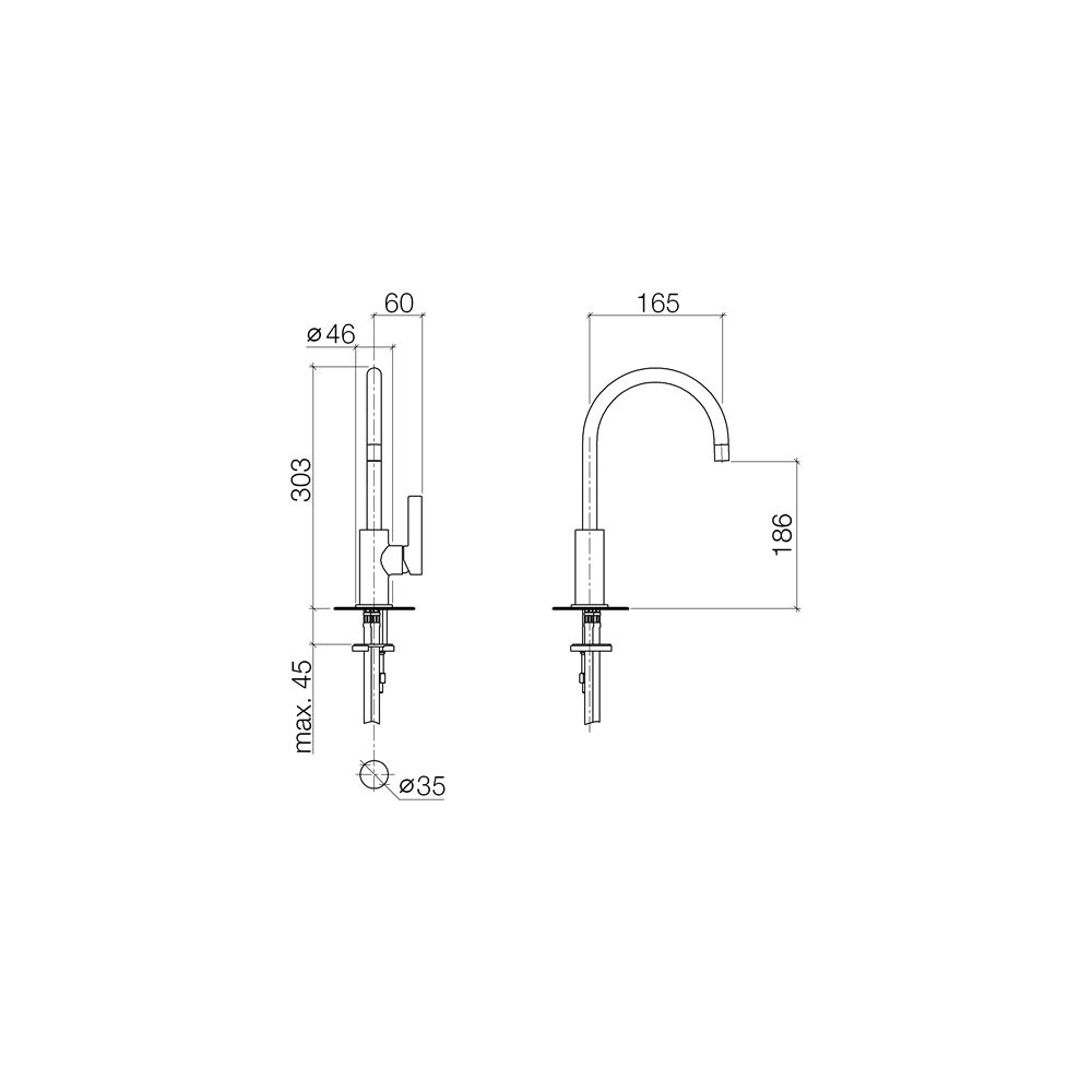 Dornbracht Einhebelmischer Tara Ultra Bar Tap schwenkbar, Ausladung 166mm, max.... DORNBRACHT-33805875-47 4099477093000 (Abb. 4)