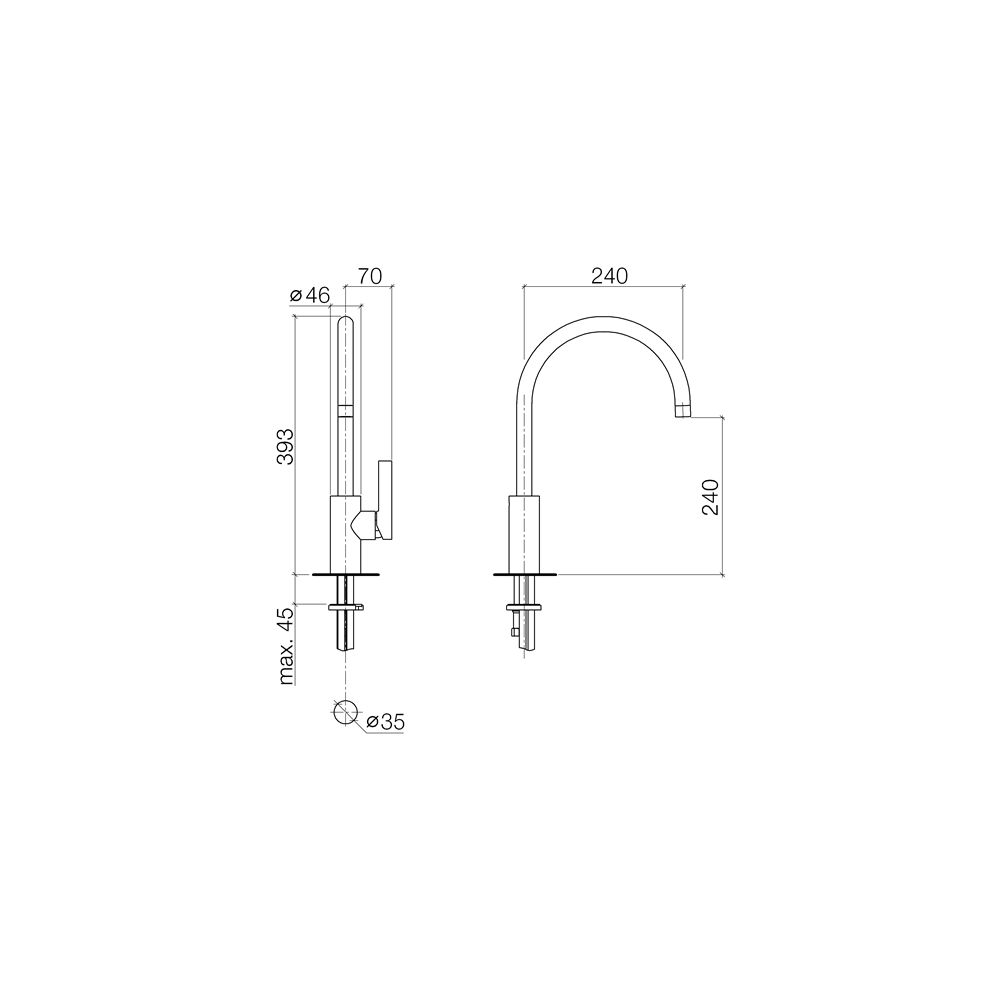 Dornbracht Tara Ultra Einhandmischer für Spül-/Profibrause 33826875 Messing geb... DORNBRACHT-33826875-28 4029011899898 (Abb. 4)