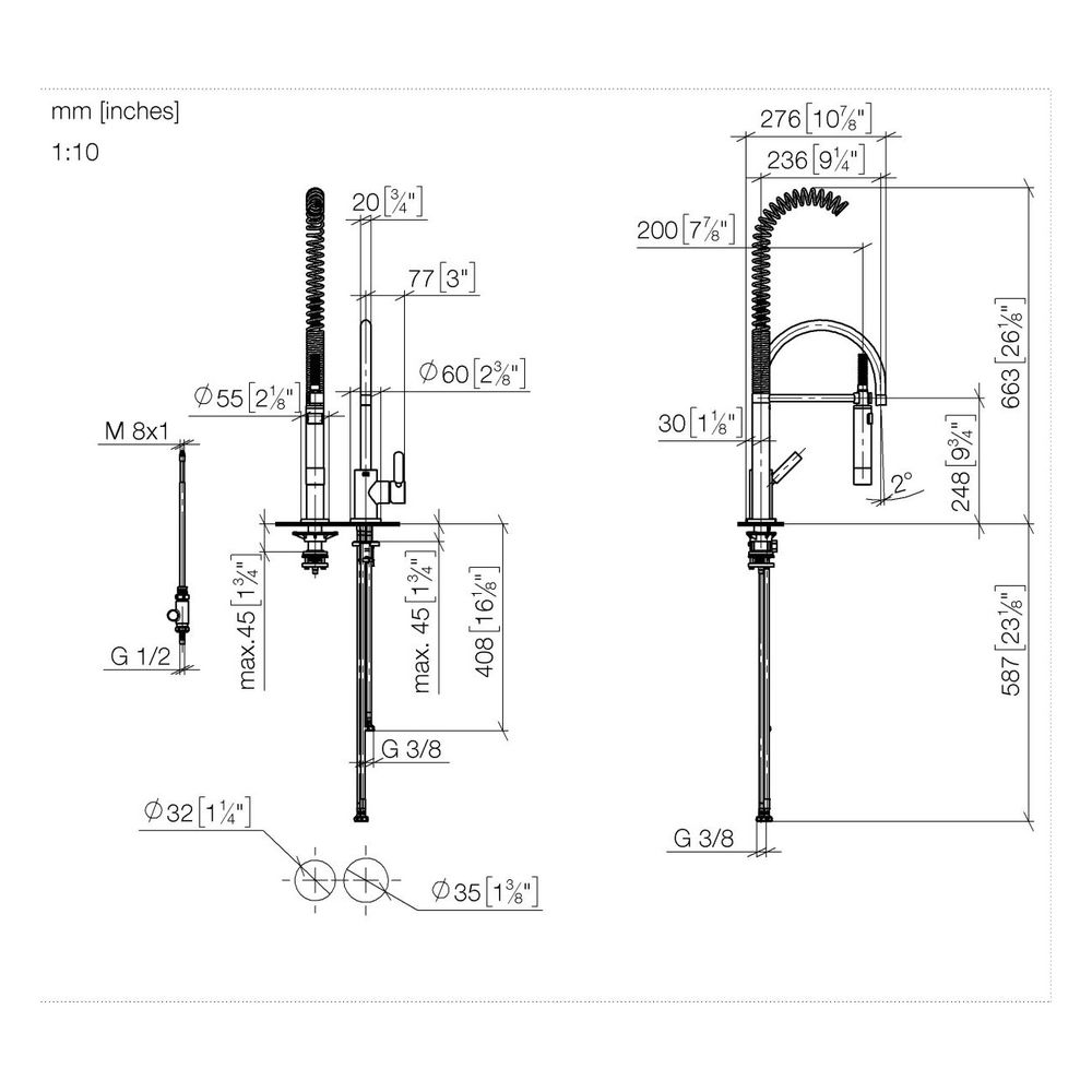 Dornbracht Einhebelmischer Tara, für Spül-/Profibrause, Ausladung 235mm, max. 7... DORNBRACHT-33836888-46 4099477241852 (Abb. 4)