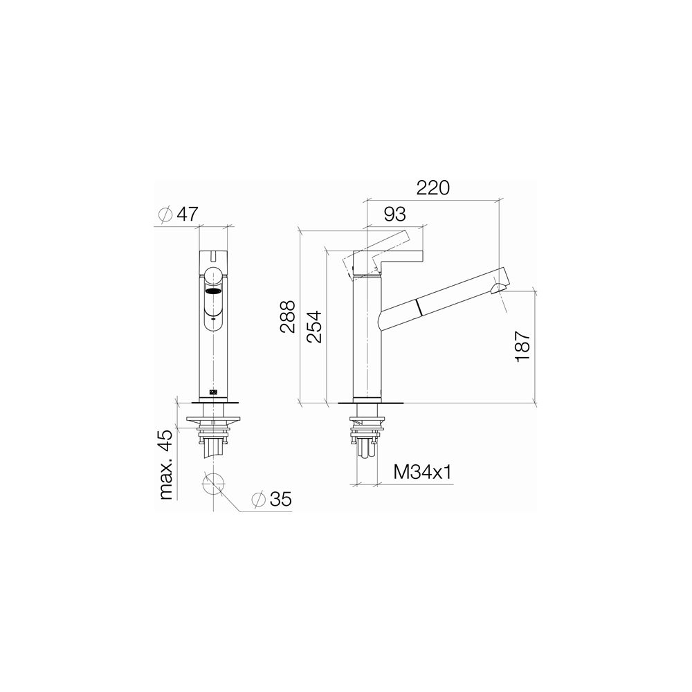 Dornbracht eno Einhebelmischer Pull-out 33845760 platin... DORNBRACHT-33845760-08 4029011893889 (Abb. 4)