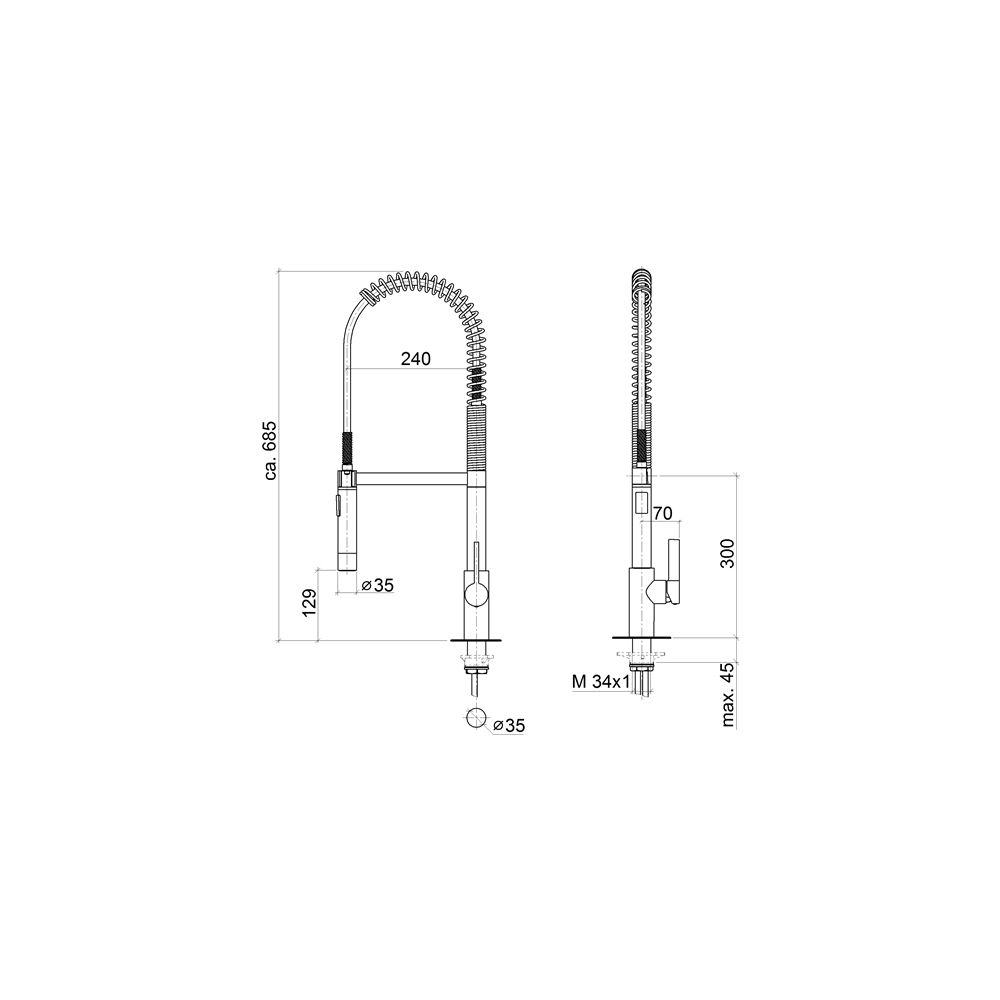 Dornbracht Einhebelmischer Tara Ultra Profi schwenkbar, Ausladung 240mm, max. 8... DORNBRACHT-33860875-99 4099477170565 (Abb. 4)