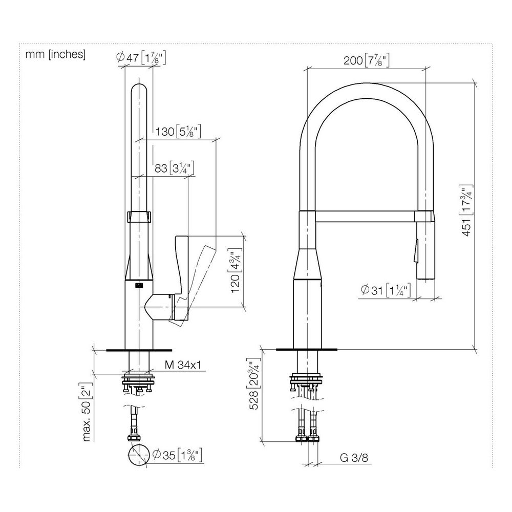 Dornbracht Einhebelmischer Sync Profi schwenkbar, Ausladung 200mm, max. 9,5l/mi... DORNBRACHT-33865895-47 4099477093482 (Abb. 4)