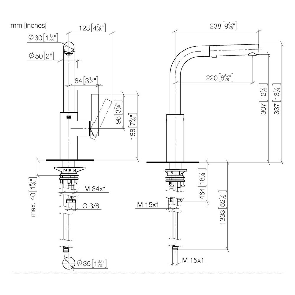 Dornbracht Einhebelmischer Elio Pull-out mit Brausefunktion Ausladung 219mm, Ch... DORNBRACHT-33871790-46 4099477242798 (Abb. 4)